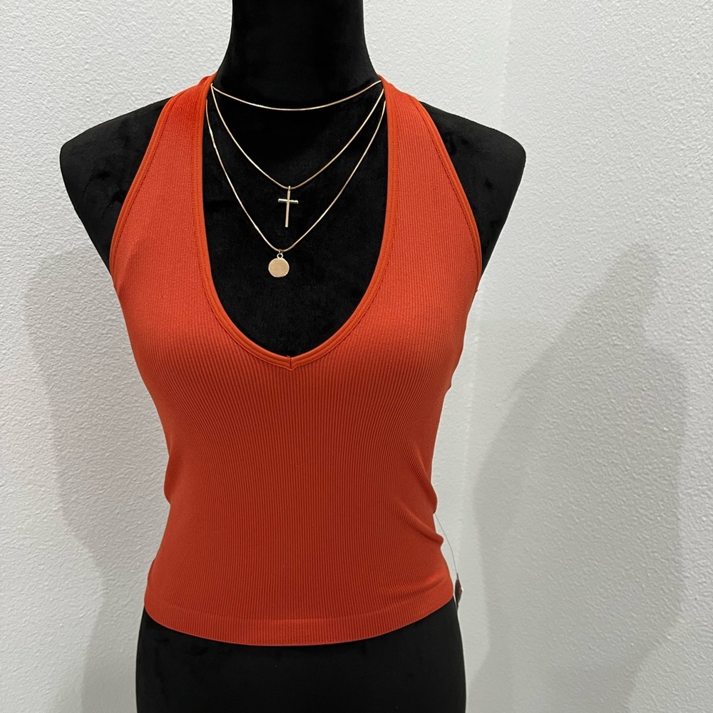 Orange halter top